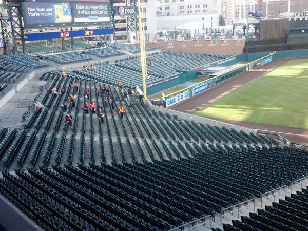 Photo of Comerica Park from the Terrace seats. Home of the Detroit Tigers.