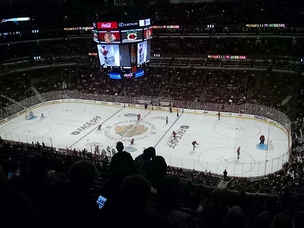 View from the 300 Level at the United Center during a Chicago Blackhawks Game