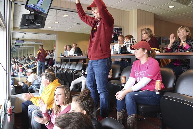 Photo taken inside an Executive Suite at Fedex Field during a Washington Redskins home game.