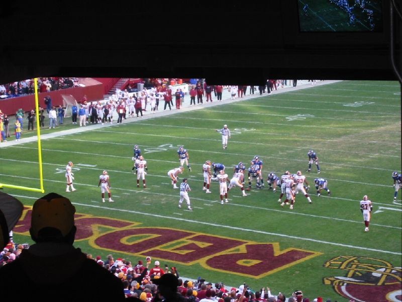 Photo taken from the terrace seats at Fedex Field during a Washington Redskins home game.