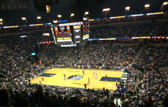View from the Pinnacle Club seats at FedexForum during a Memphis Grizzlies game.