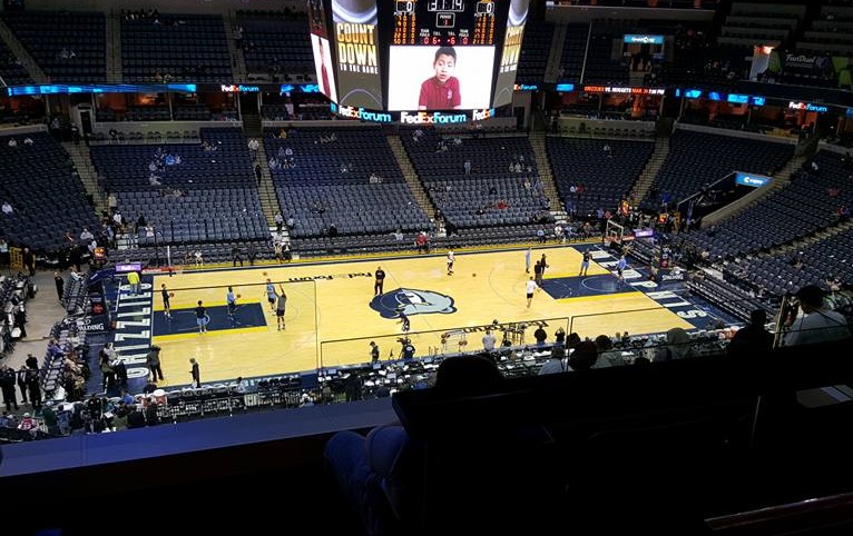 View from a suite at FedexForum before a Memphis Grizzlies game.