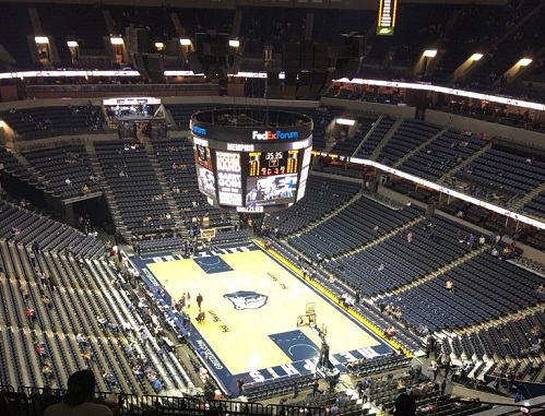 View from the terrace level seats at FedexForum before a Memphis Grizzlies game.