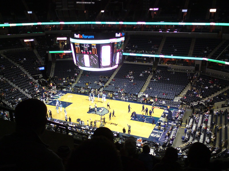 Photo taken from the upper level of FedexForum during a Memphis Grizzlies home game.
