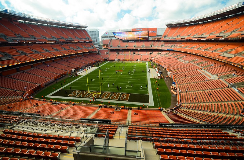 Photo taken from the mezzanine level seats at FirstEnergy Stadium. Home of the Cleveland Browns.