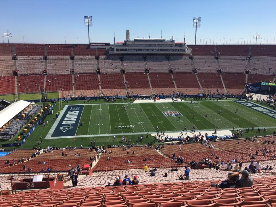 Photo of Los Angeles Memorial Coliseum. Home of the Los Angeles Rams.