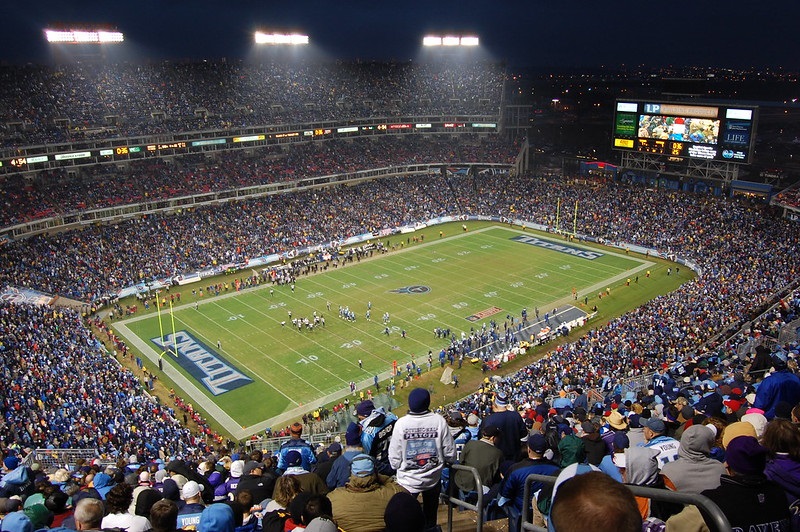 Photo of the field at Nissan Stadium during a Tennessee Titans home game.