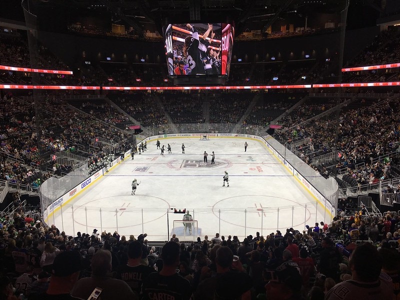 Photo of the ice at T-Mobile Arena, home of the Vegas Golden Knights.