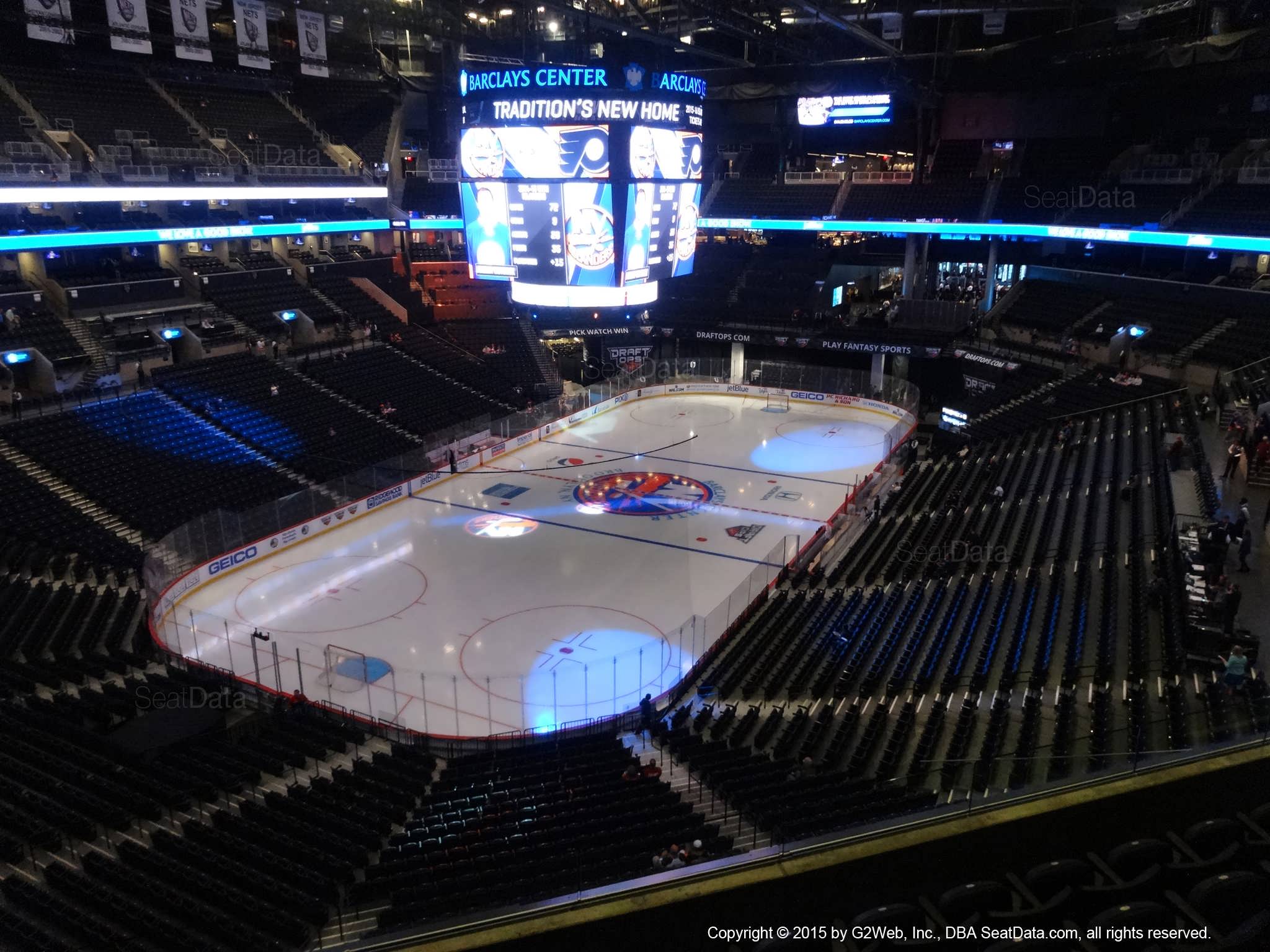 Seat View from Section 213 at the Barclays Center, home of the New York Islanders