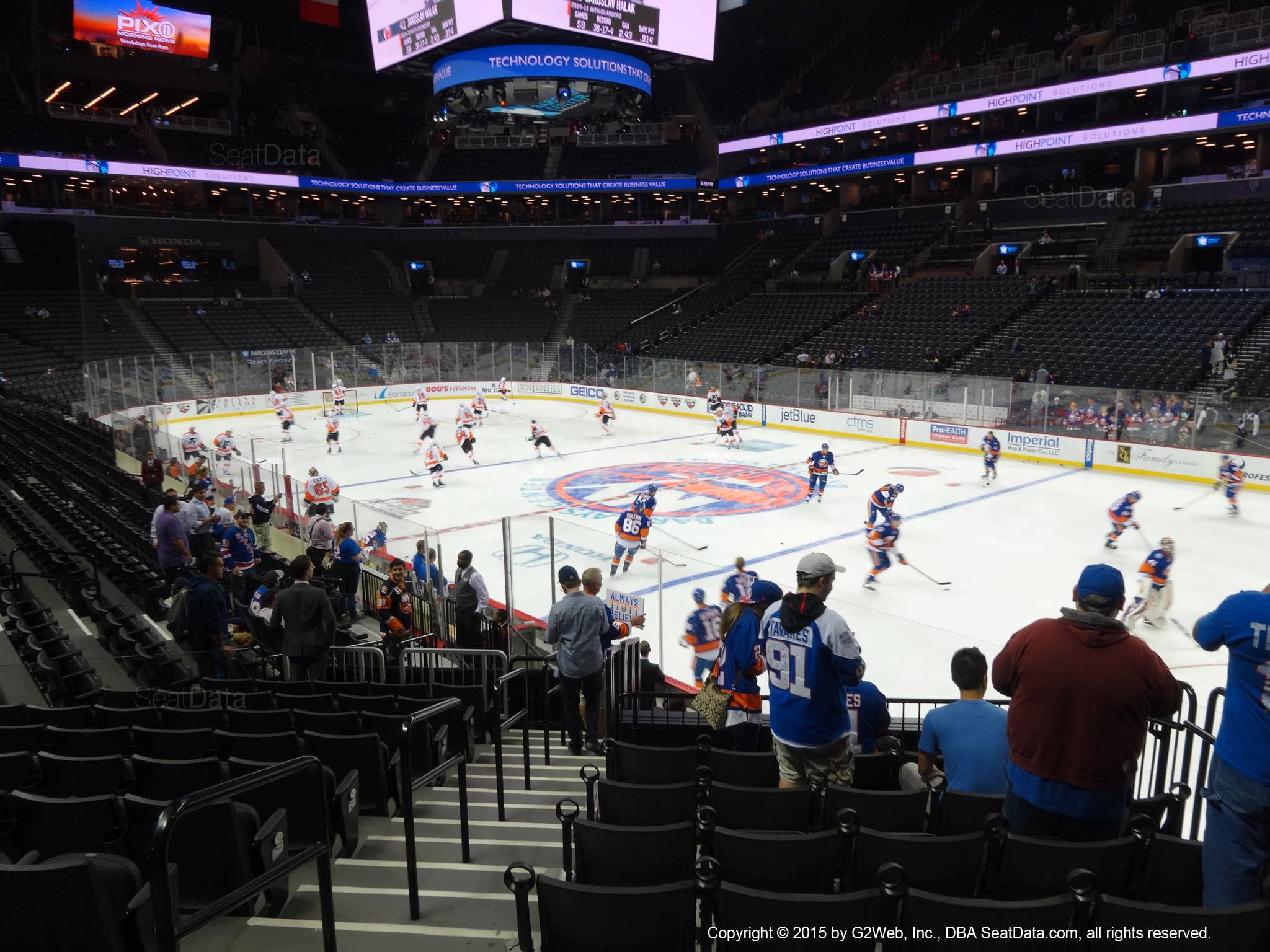 Seat view from section 4 at the Barclays Center, home of the New York Islanders