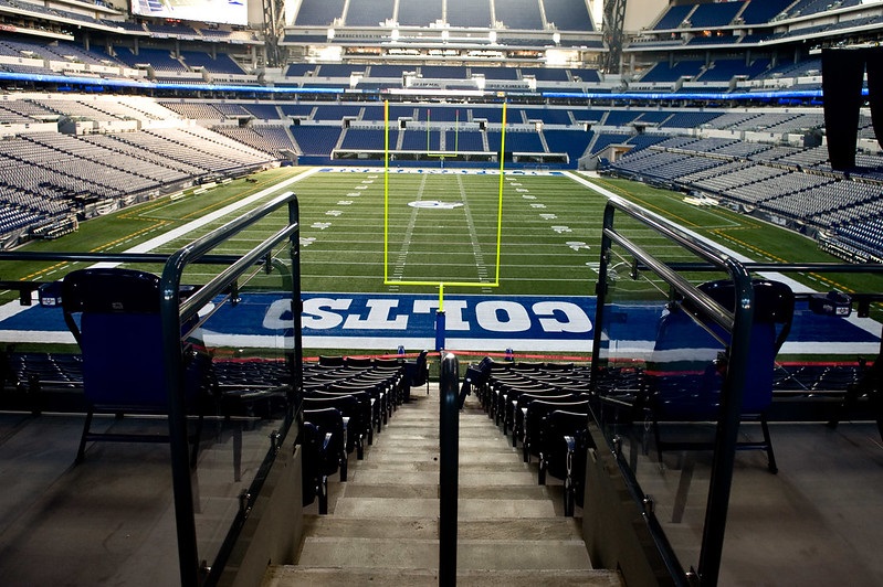 Photo taken from the street level end zone seats at Lucas Oil Stadium. Home of the Indianapolis Colts.