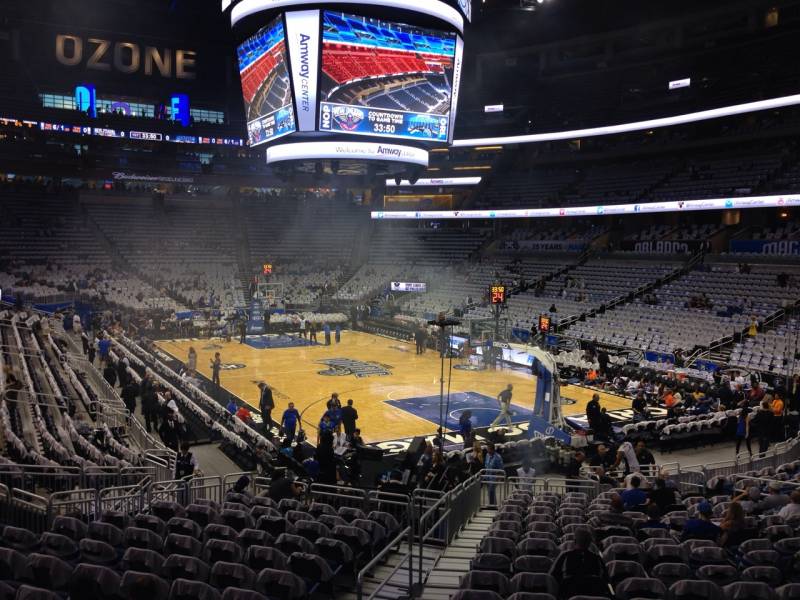 Seat view from section 111 at the Amway Center, home of the Orlando Magic. 