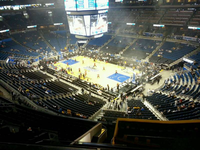 Seat view from section 205 at the Amway Center, home of the Orlando Magic. 