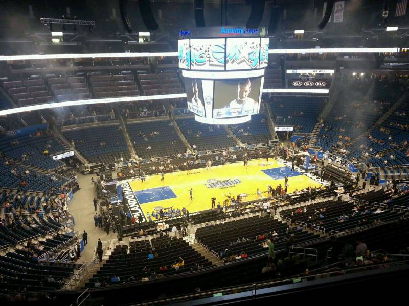 Seat view from section 211 at the Amway Center, home of the Orlando Magic. 