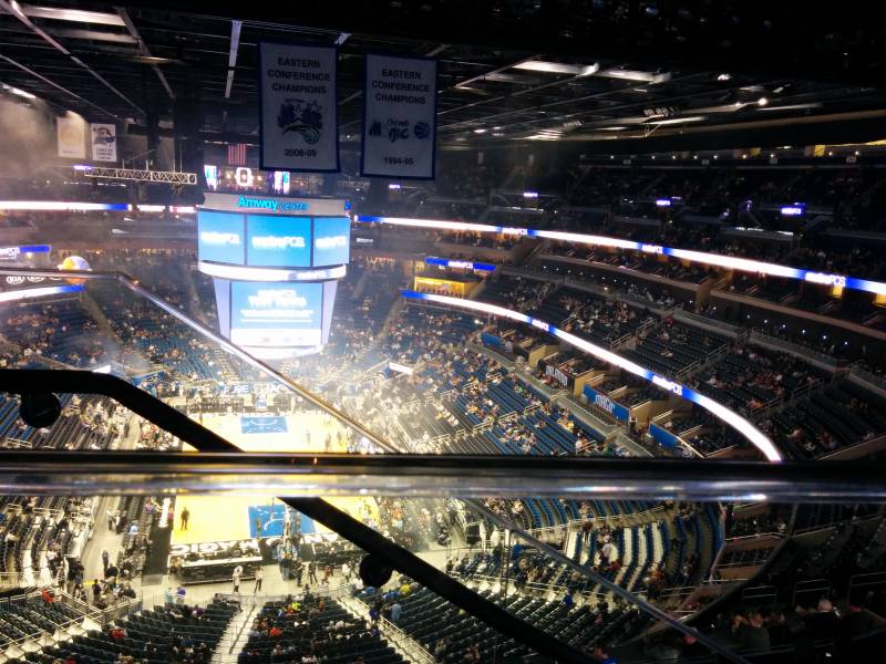 Seat view from section 217 at the Amway Center, home of the Orlando Magic. 