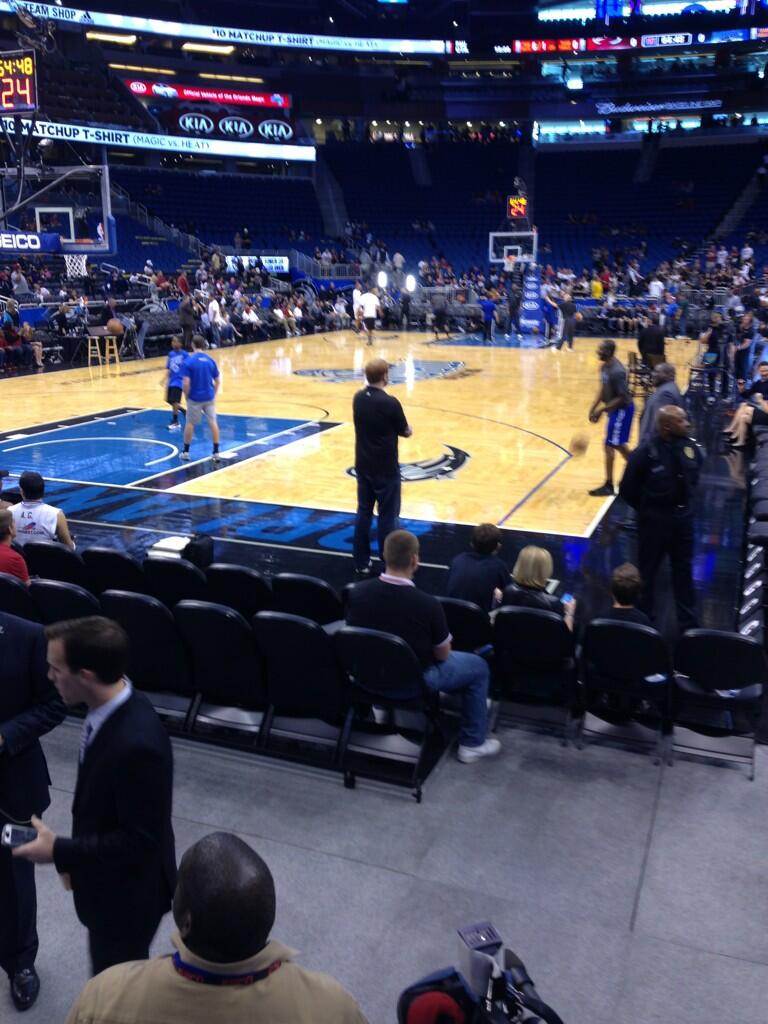 Seat view from section 109 at the Amway Center, home of the Orlando Magic. 