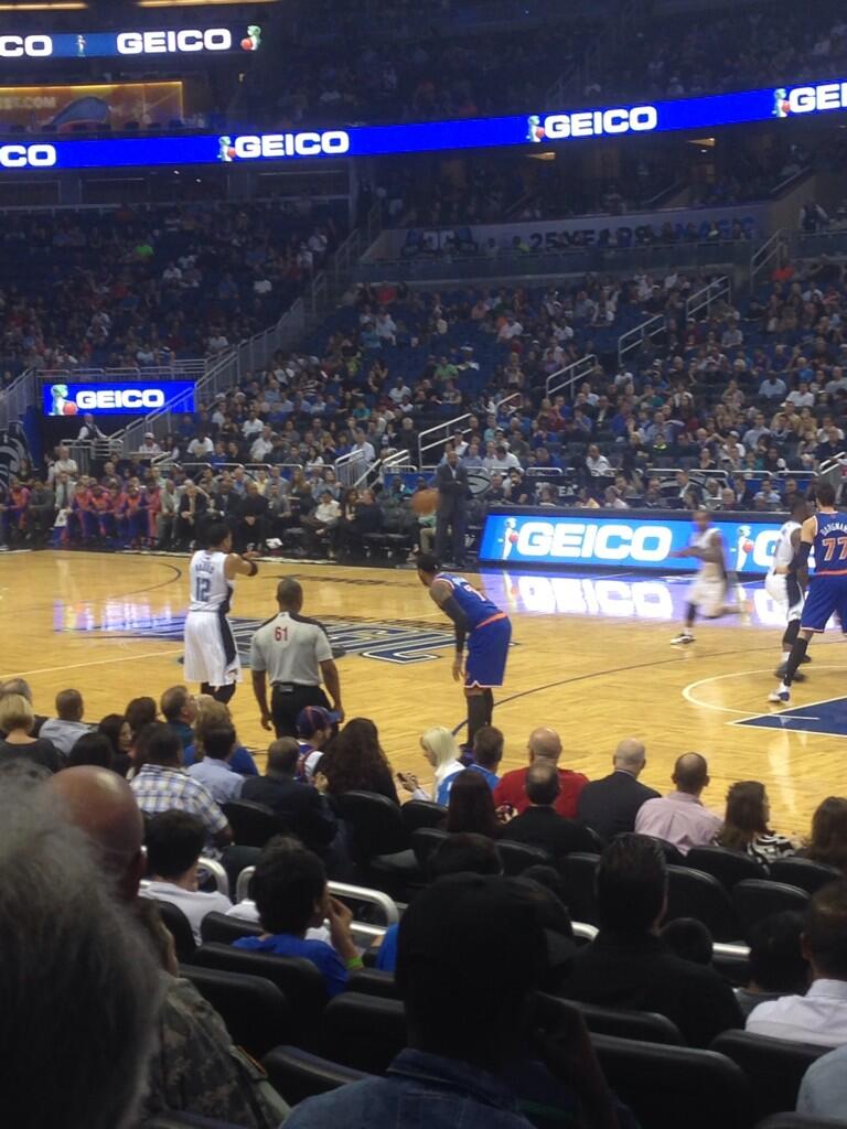 Seat view from section 113 at the Amway Center, home of the Orlando Magic. 