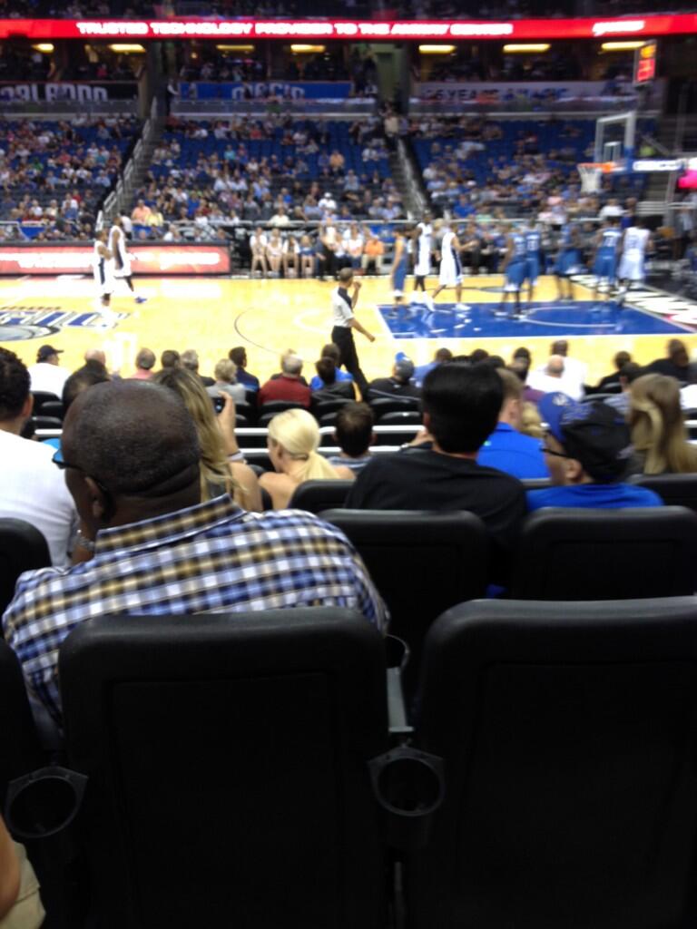 Seat view from section 114 at the Amway Center, home of the Orlando Magic. 