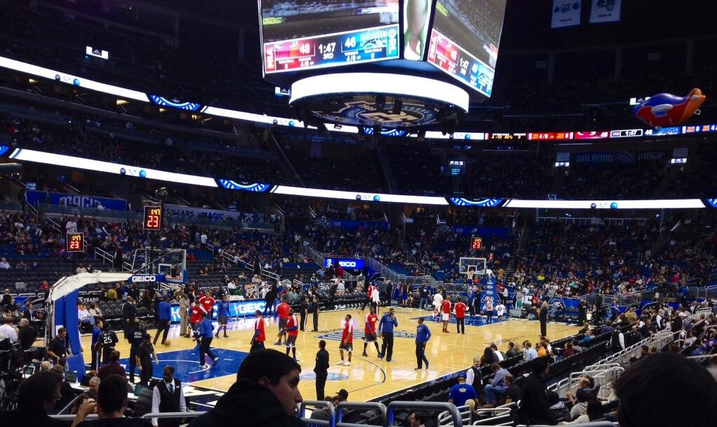 Seat view from section 117 at the Amway Center, home of the Orlando Magic. 
