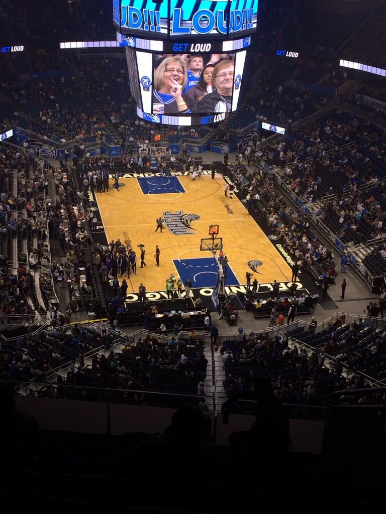 Seat view from section 202 at the Amway Center, home of the Orlando Magic. 