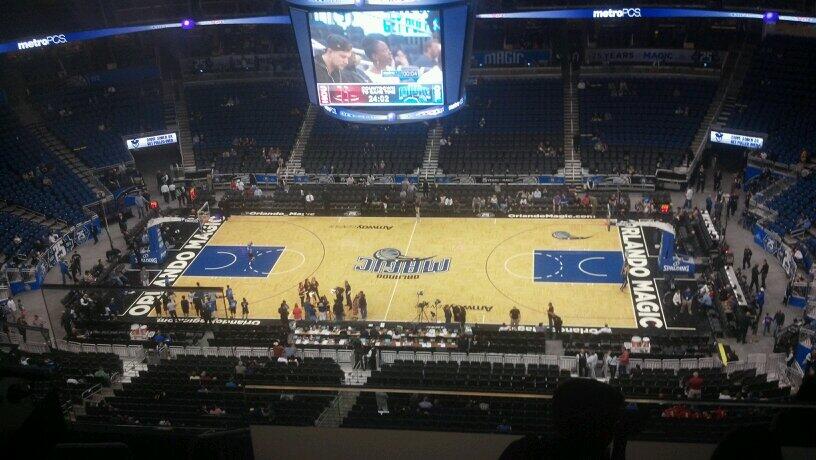 Seat view from section 208 at the Amway Center, home of the Orlando Magic. 