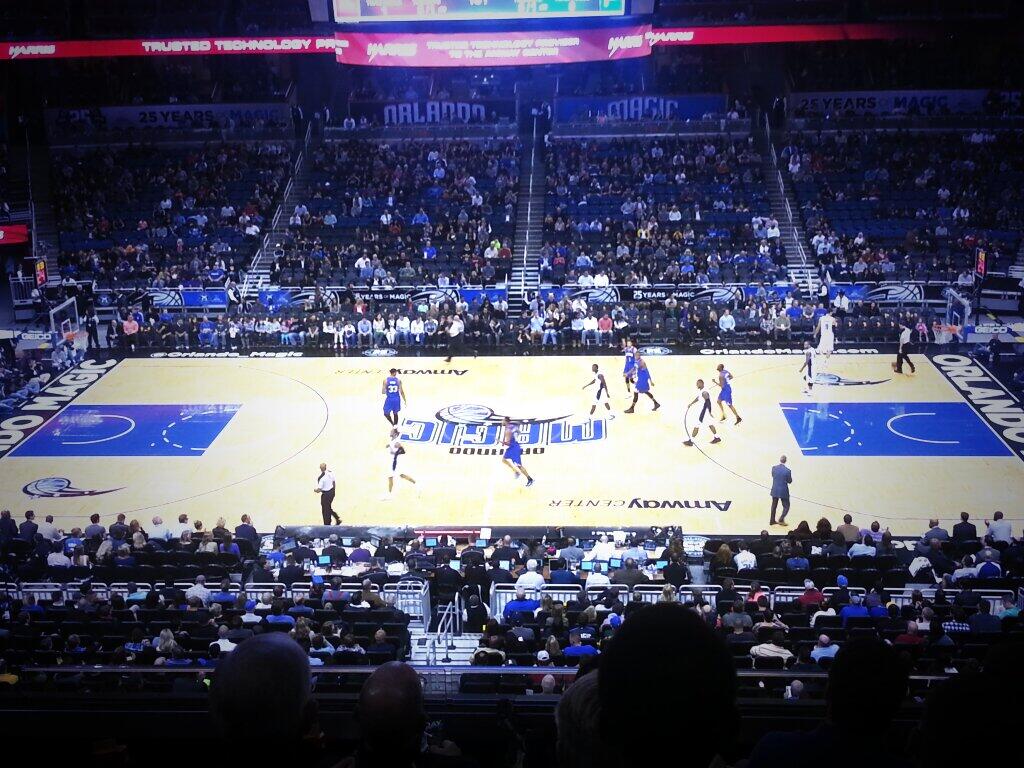 Seat view from club section C at the Amway Center, home of the Orlando Magic. 
