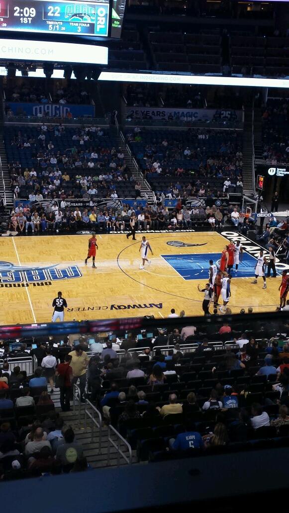 Seat view from Club D at the Amway Center, home of the Orlando Magic