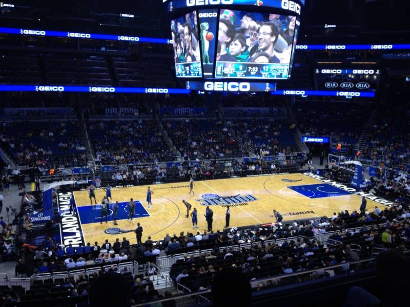 Seat view from club E at the Amway Center, home of the Orlando Magic. 