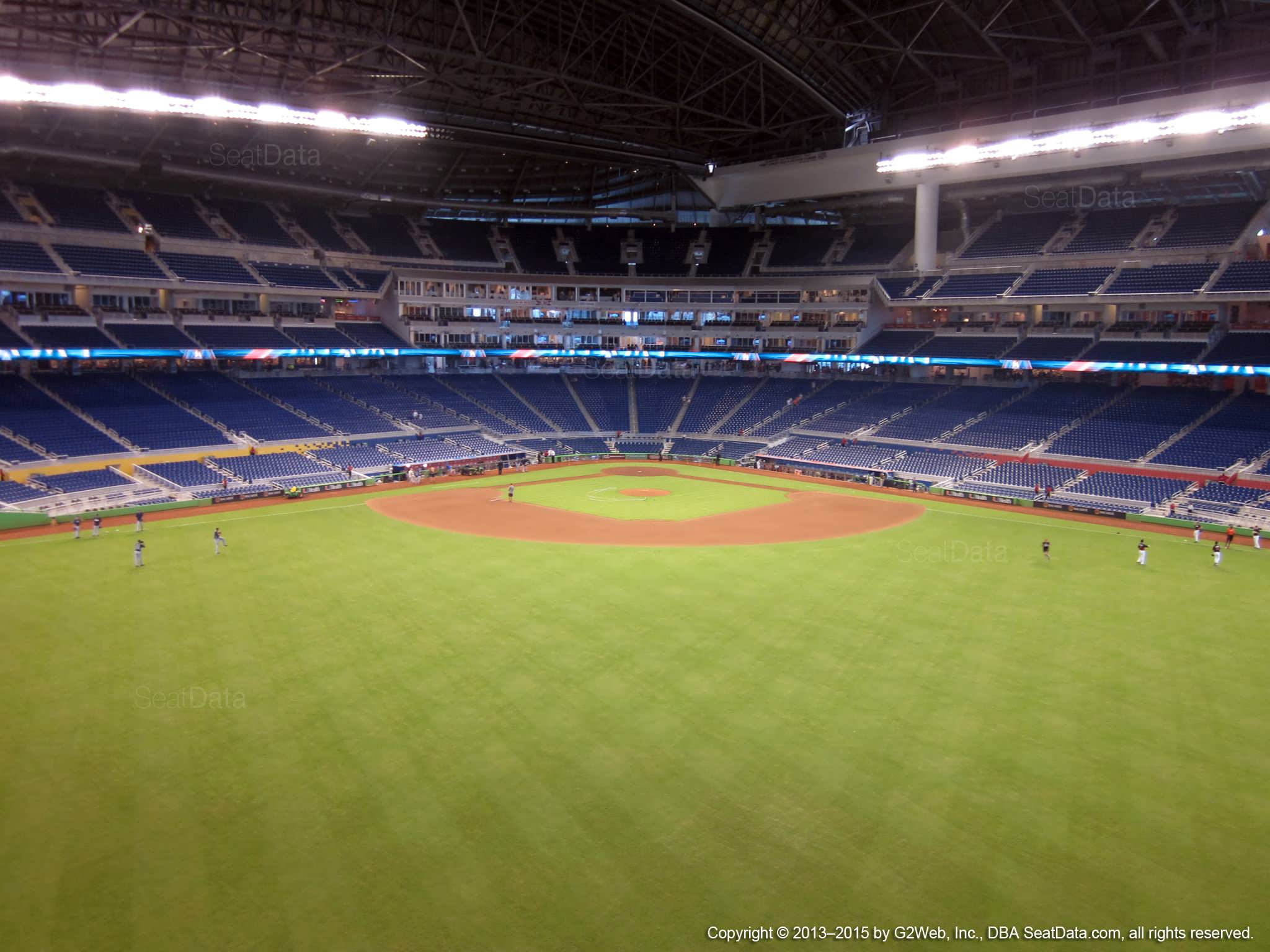 Seat view from section 134 at Marlins Park, home of the Miami Marlins