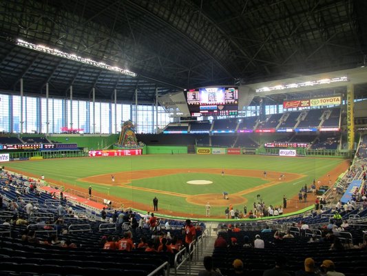 Seat view from section 15 at Marlins Park, home of the Miami Marlins