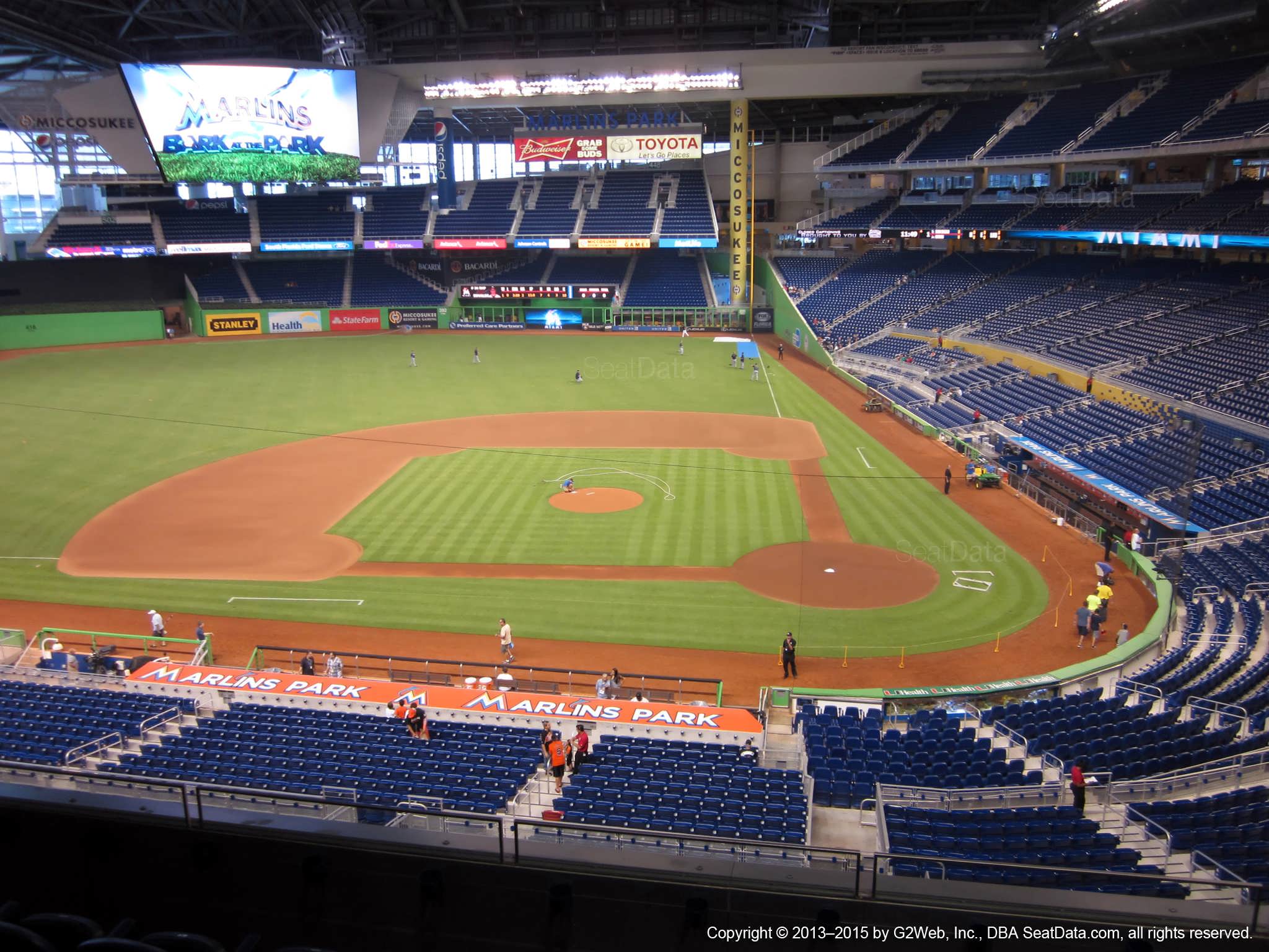 Seat view from section 219 at Marlins Park, home of the Miami Marlins