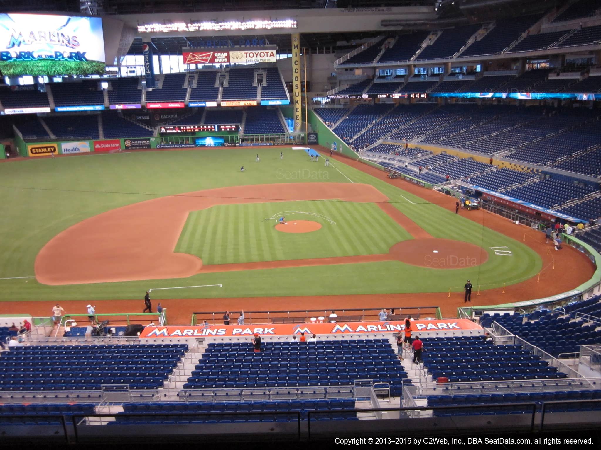 Seat view from section 220 at Marlins Park, home of the Miami Marlins