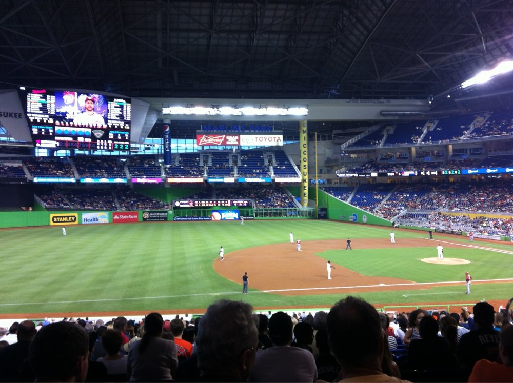 Seat view from section 22 at Marlins Park, home of the Miami Marlins