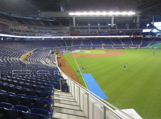 Seat view from section 1 at Marlins Park, home of the Miami Marlins