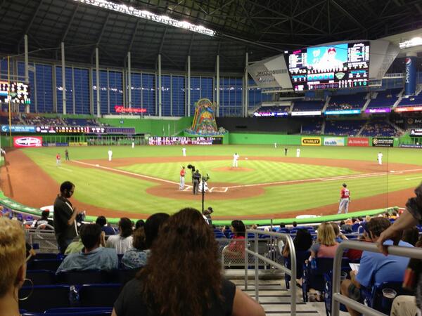 Seat view from section 13 at Marlins Park, home of the Miami Marlins