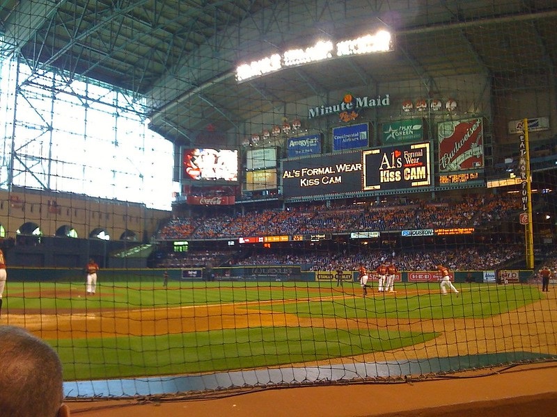 Photo taken from the Diamond Club seats at Minute Maid Park during a Houston Astros home game.