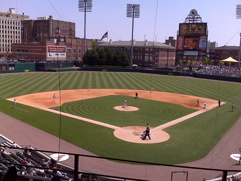 Photo of Autozone Park in Memphis, Tennessee. Home of the Memphis Redbirds.
