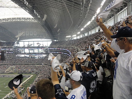 Photo of Dallas Cowboys fans at AT&T Stadium.