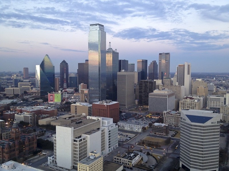 Photo of the Dallas, Texas downtown skyline.