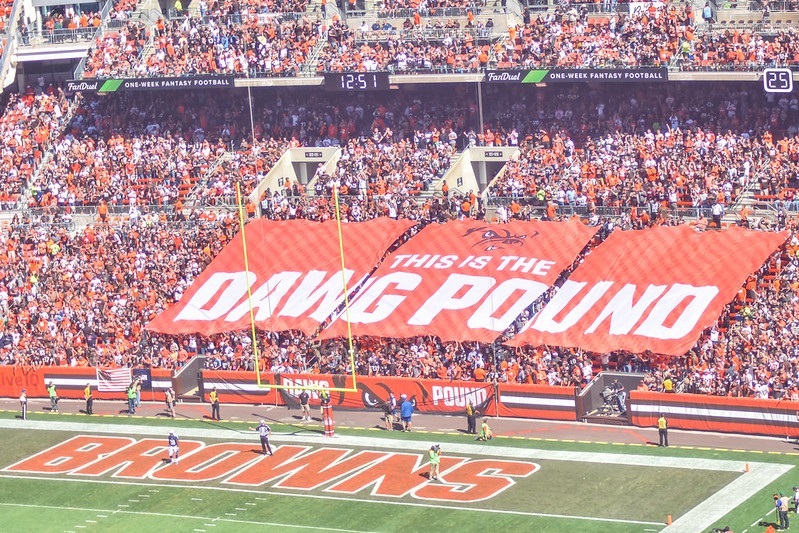 Photo of the Dawg Pound at FirstEnergy Stadium. Home of the Cleveland Browns.