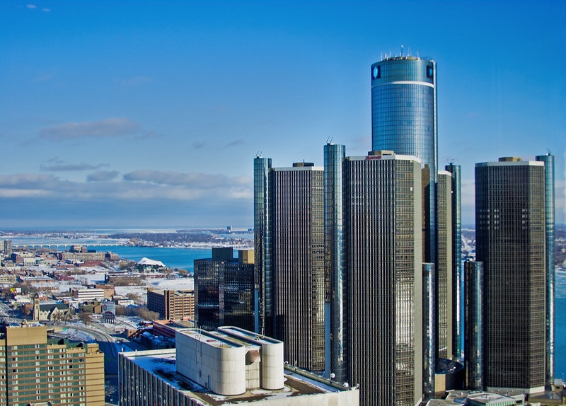 Photo of the downtown Detroit, Michigan skyline.