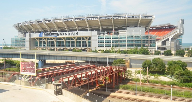Exterior photo of FirstEnergy Stadium in Cleveland, Ohio. Home of the Cleveland Browns.