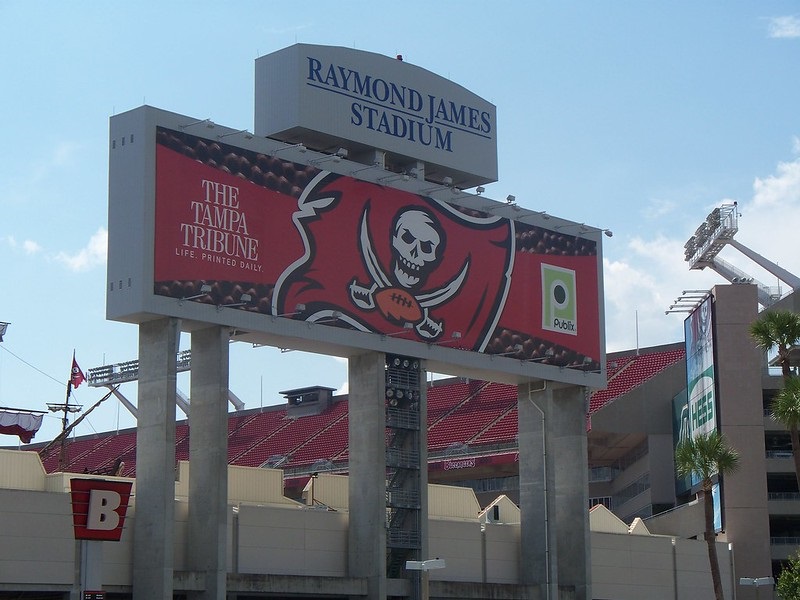 Photo of the Gate B entrance to Raymond James Stadium. Home of the Tampa Bay Buccaneers.
