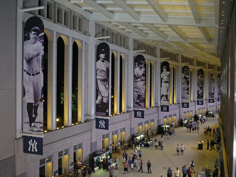 Photo of the great hall concourse at Yankee Stadium. Home of the New York Yankees.