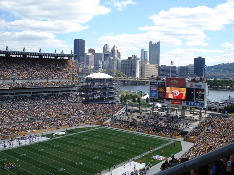 Photo of the scoreboard at Heinz Field. Home of the Pittsburgh Steelers.