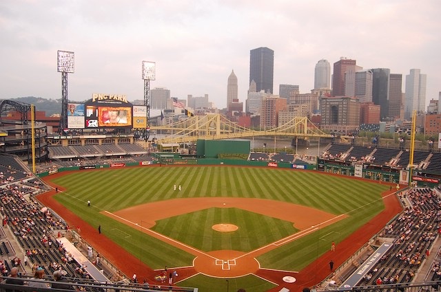 Panorama of the field at PNC Park. Home of the Pittsburgh Pirates.