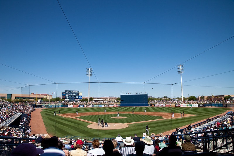 Photo of the playing field at the Peoria Sports Complex in Peoria, Arizona.