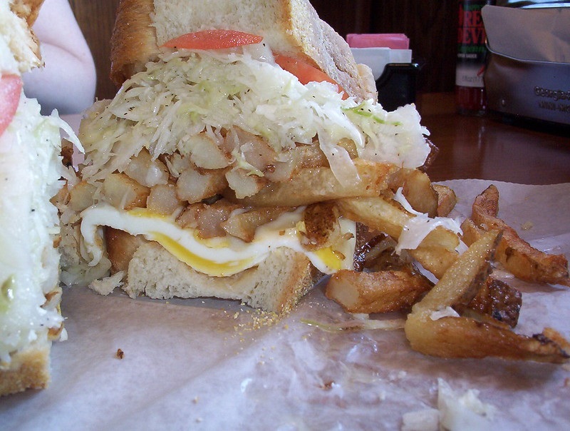 Photo of a Primanti Bros. sandwich at PNC Park. Home of the Pittsburgh Pirates.