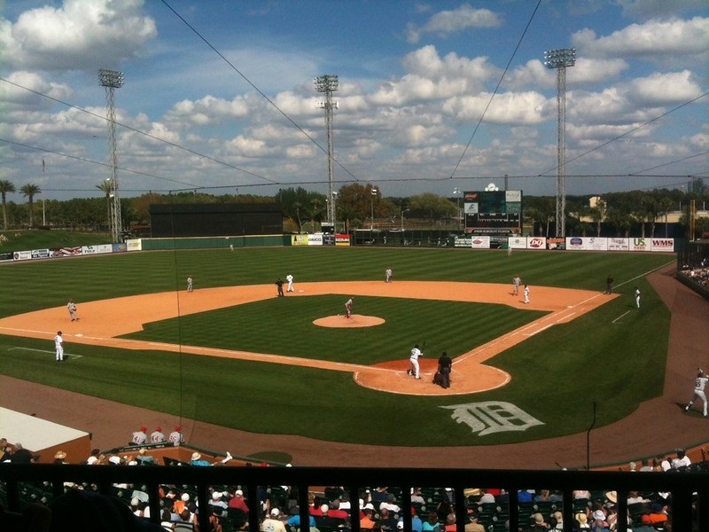 Photo of the playing field at Publix Field at Joker Merchant Stadium in Mesa, Arizona.