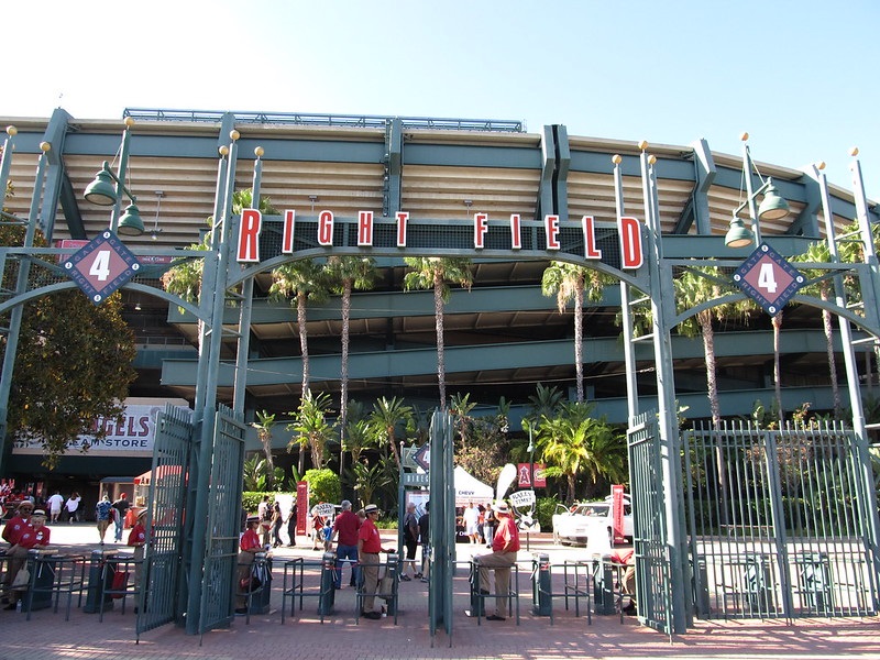 Photo of the right field entrance at Angel Stadium of Anaheim. Home of the Los Angeles Angels.